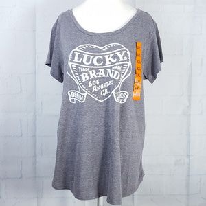 NWT Lucky Brand Womens, XXL Gray Graphic T-Shirt